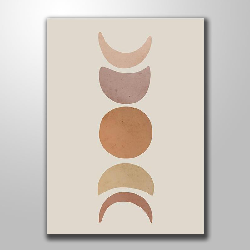 BROWN ABSTRACT SUN AND MOON BOHO